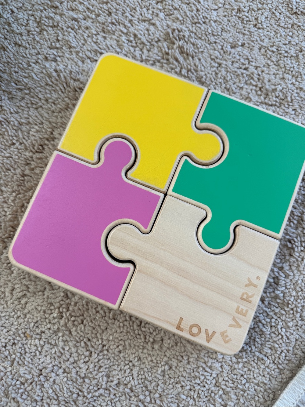 Lovevery Chunky Wooden 4-Piece Puzzle from "The Companion" Play